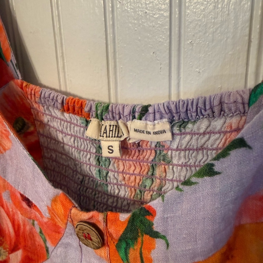 Mahila Anthro Linen Small Sundress with pockets - Picture 2 of 5